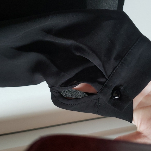 Embezzled collar with pearls black small blouse - Picture 4 of 9